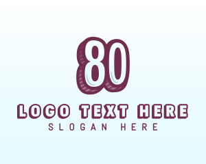 Years - Retro Number 80 logo design