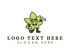 Organic - Marijuana Weed Leaf logo design