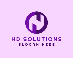 Purple Letter H logo design