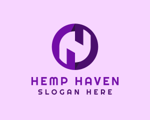 Purple Letter H logo design