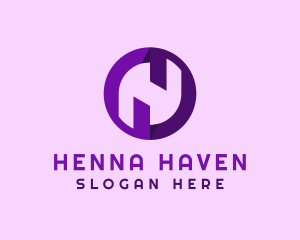 Purple Letter H logo design