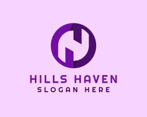 Purple Letter H logo design