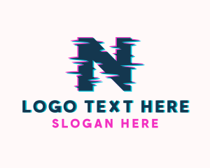 Programmer - Glitch Technology Letter N logo design