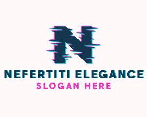 Glitch Letter N logo design