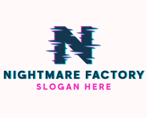 Glitch Letter N logo design