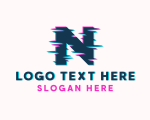 Glitch Technology Letter N Logo