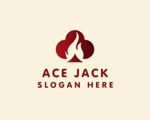 Blackjack - Club Poker Flame logo design