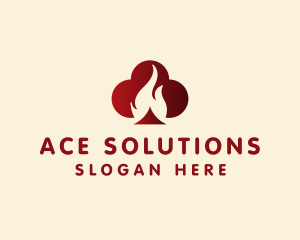 Ace - Club Poker Flame logo design