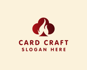 Card - Club Poker Flame logo design