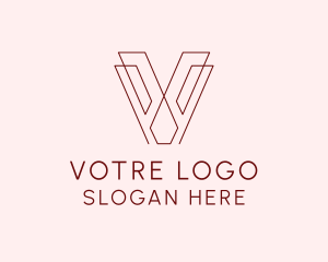 Geometric Business Letter V Logo