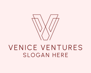 Geometric Business Letter V logo design