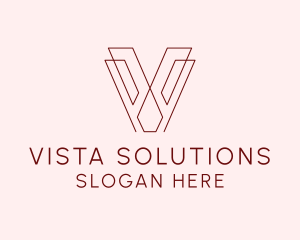 Geometric Business Letter V logo design