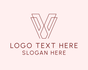Geometric Business Letter V Logo