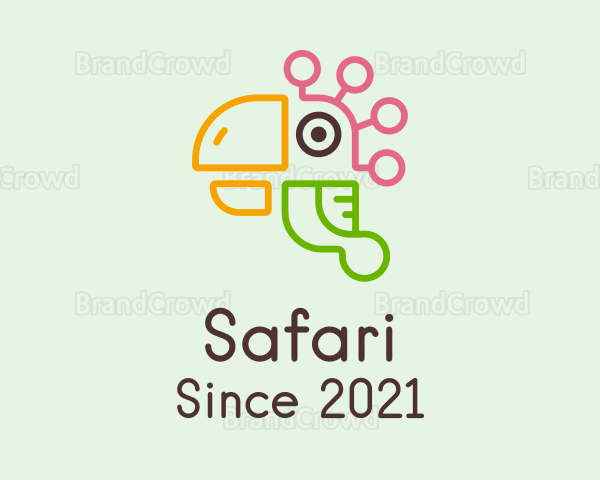 Digital Colorful Parrot Logo