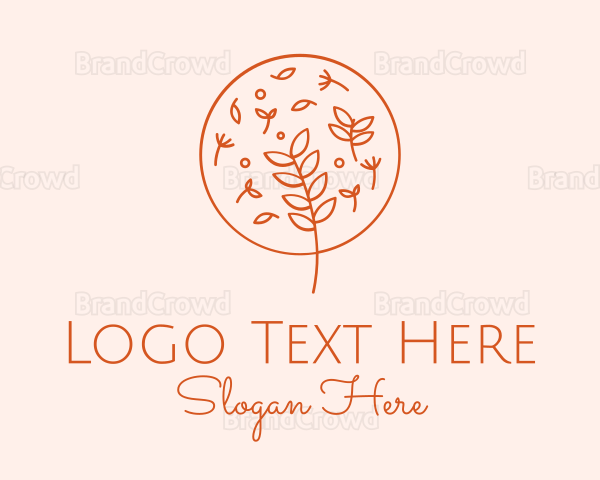 Organic Leaf Embroidery Logo