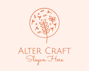 Organic Leaf Embroidery logo design