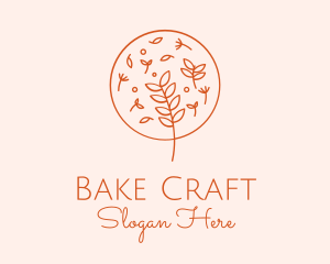 Organic Leaf Embroidery logo design