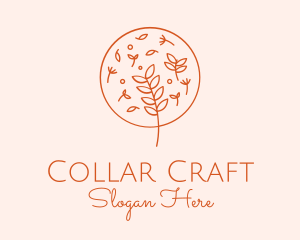 Organic Leaf Embroidery logo design