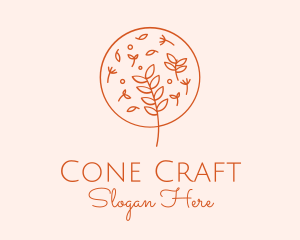 Organic Leaf Embroidery logo design