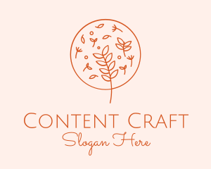 Organic Leaf Embroidery logo design