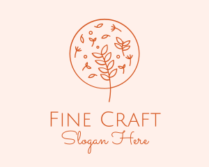 Organic Leaf Embroidery logo design