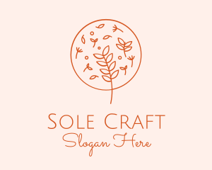 Organic Leaf Embroidery logo design