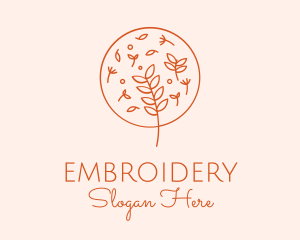 Organic Leaf Embroidery logo design