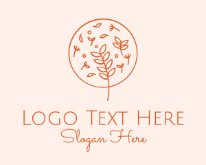 Organic Leaf Embroidery Logo