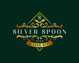 Luxury Spoon Fork Restaurant logo design