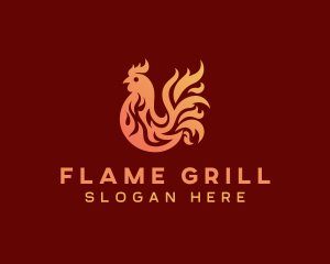 Grilling - Flame Chicken Grill logo design