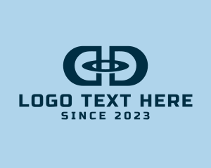 Futuristic - Double Letter D Tech logo design