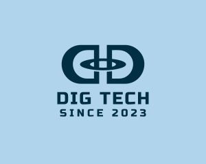 Double Letter D Tech  logo design