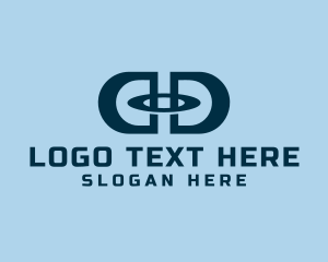 Double Letter D Tech  Logo