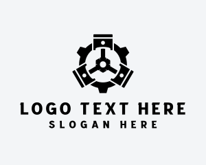 Industrial - Piston Cog Mechanic logo design