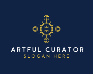 Minimalist Astrology Moon Star logo design