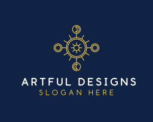 Minimalist Astrology Moon Star logo design