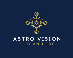 Minimalist Astrology Moon Star logo design