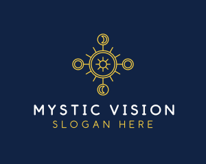 Fortune Telling - Minimalist Astrology Moon Star logo design