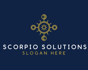 Minimalist Astrology Moon Star logo design