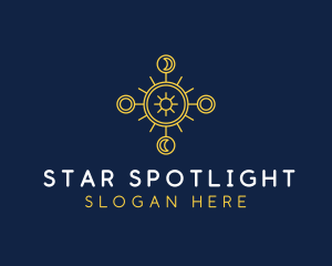 Minimalist Astrology Moon Star logo design