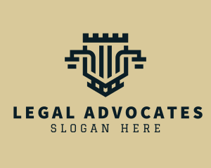 Law Scale Shield logo design