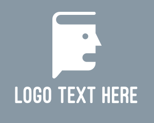 Man - Book Chat Head logo design