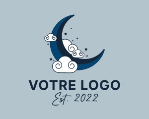 Space - Moon Cloud Astrology logo design