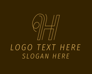 Monoline - Curly Modern Letter H logo design