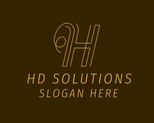 Curly Modern Letter H logo design