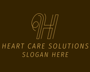 Curly Modern Letter H logo design