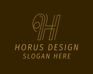 Curly Modern Letter H logo design