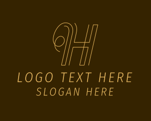 Fashion - Curly Modern Letter H logo design