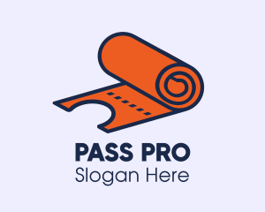Pass - Orange Ticket Roll logo design