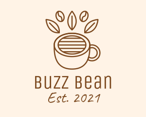 Caffeine - Coffee Cup Cafe Bean logo design